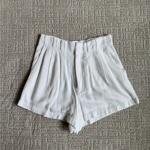 Women's White Pleated Shorts